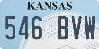 KS license plate 546BVW