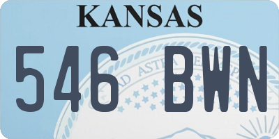 KS license plate 546BWN