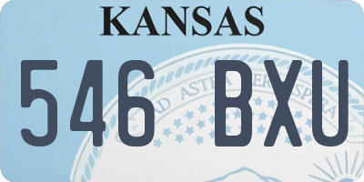 KS license plate 546BXU