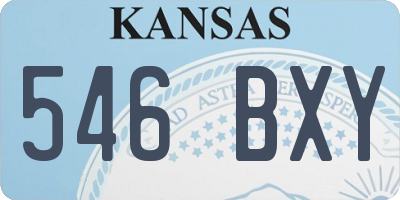 KS license plate 546BXY