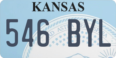 KS license plate 546BYL