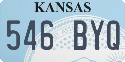 KS license plate 546BYQ
