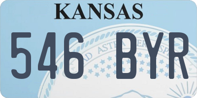 KS license plate 546BYR