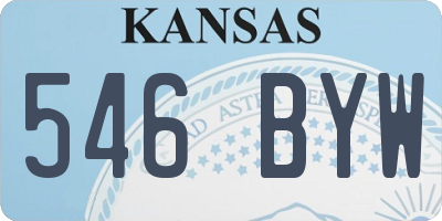 KS license plate 546BYW