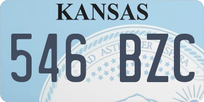 KS license plate 546BZC