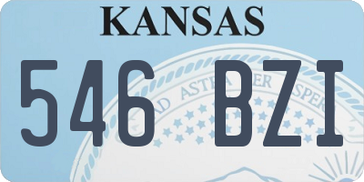 KS license plate 546BZI