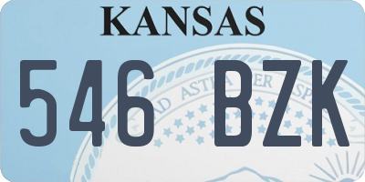 KS license plate 546BZK
