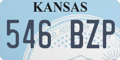 KS license plate 546BZP