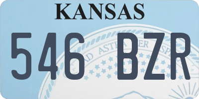 KS license plate 546BZR