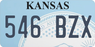 KS license plate 546BZX