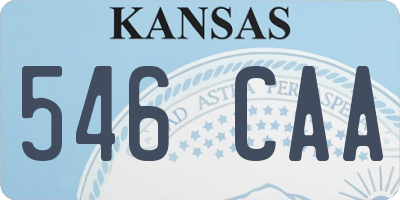 KS license plate 546CAA