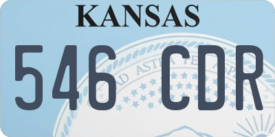 KS license plate 546CDR