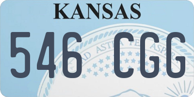 KS license plate 546CGG