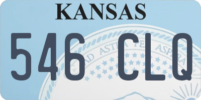KS license plate 546CLQ