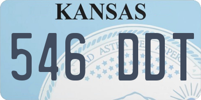 KS license plate 546DDT
