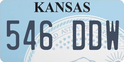 KS license plate 546DDW