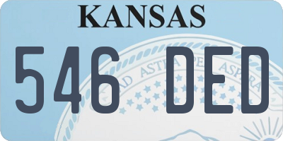 KS license plate 546DED