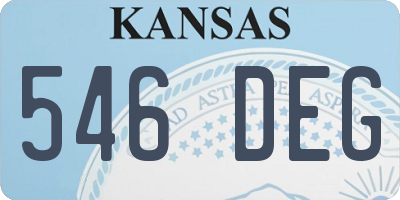 KS license plate 546DEG