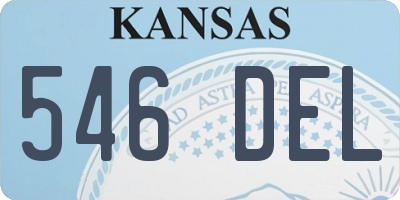 KS license plate 546DEL
