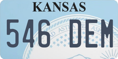 KS license plate 546DEM