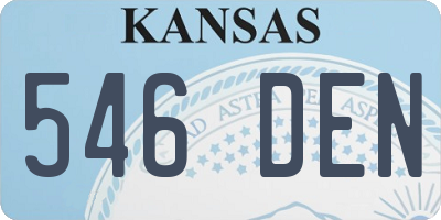KS license plate 546DEN