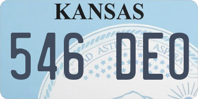 KS license plate 546DEO