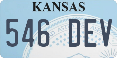 KS license plate 546DEV