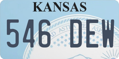 KS license plate 546DEW
