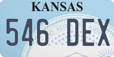 KS license plate 546DEX