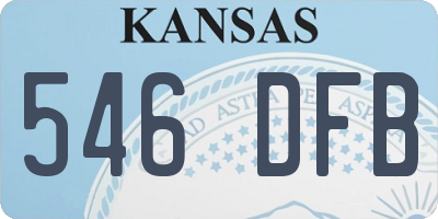KS license plate 546DFB
