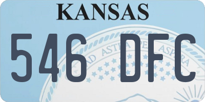 KS license plate 546DFC