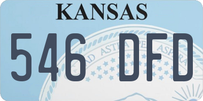 KS license plate 546DFD