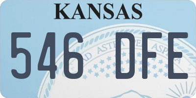 KS license plate 546DFE