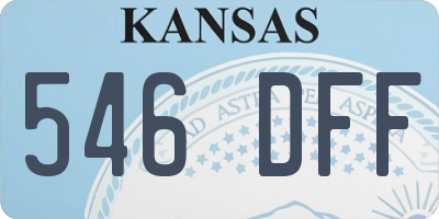 KS license plate 546DFF
