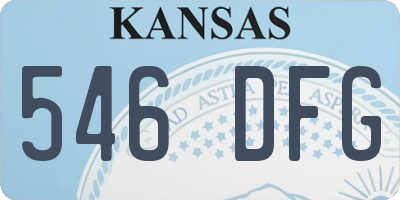 KS license plate 546DFG