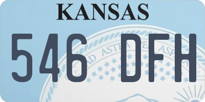 KS license plate 546DFH