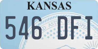 KS license plate 546DFI