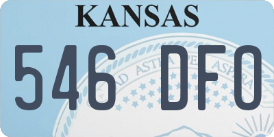 KS license plate 546DFO
