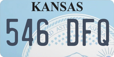 KS license plate 546DFQ