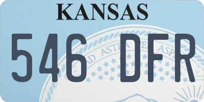 KS license plate 546DFR
