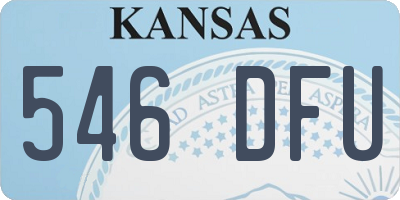 KS license plate 546DFU