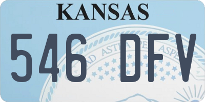 KS license plate 546DFV