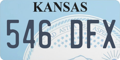KS license plate 546DFX