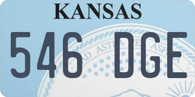 KS license plate 546DGE