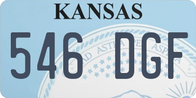 KS license plate 546DGF