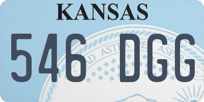 KS license plate 546DGG
