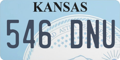KS license plate 546DNU