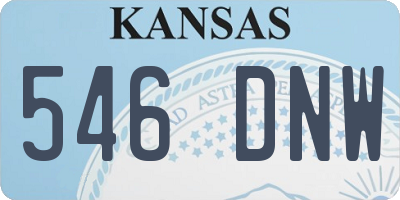 KS license plate 546DNW