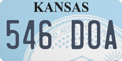 KS license plate 546DOA