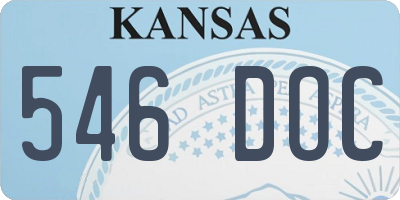 KS license plate 546DOC